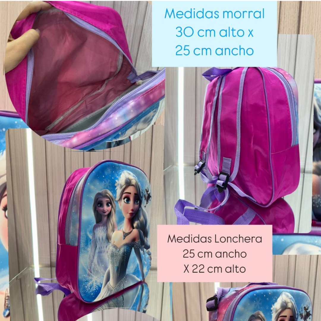 MORRAL MEDIANO INFANTIL™ + LONCHERA + CARTUCHERA